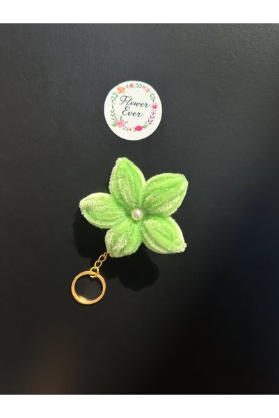 FlowerEver El Yapımı İnci Detaylı Dekoratif Şönil Lotus Anahtarlık/Çanta Süsü...