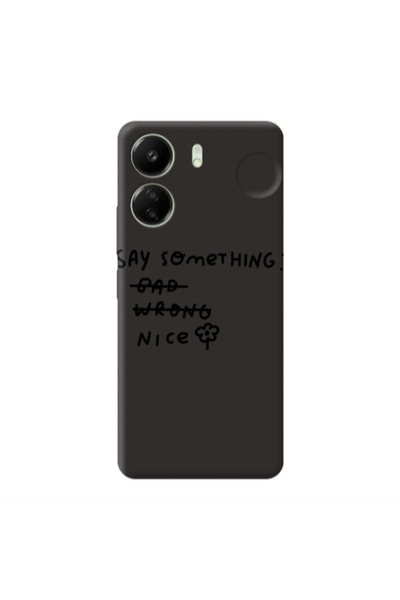 Other Xiaomi Redmi 13C Say Something Black Colored Silicone TPU Θήκη