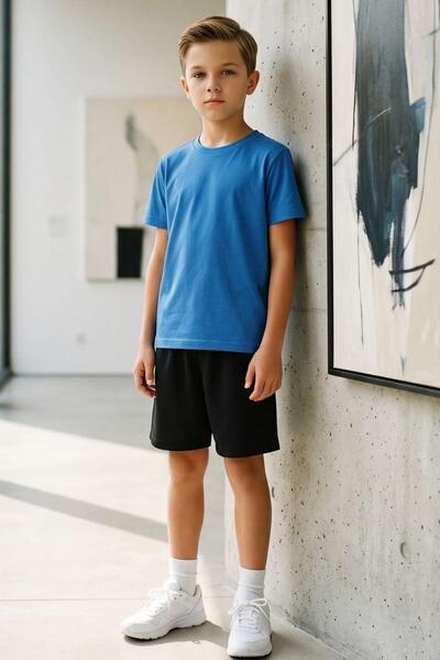 Pina Kids Boy's Cotton Combed Shorts Double Set Tkm1017
