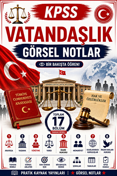 Pratik Kaynak Yayınları 2026 KPSS Vatandaşlık Görsel Notlar | Tamamı Renkli |...