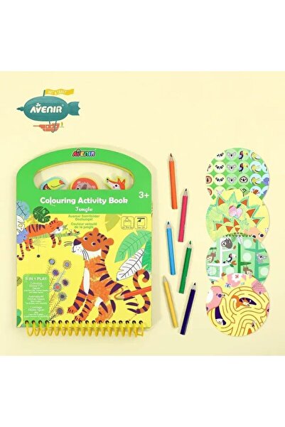 AVENİR Coloring Activity Book Jungle | Coloring, Games & Stickers, Ages 3+
