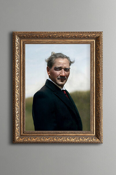 epiqart صورة أتاتورك - لوحة منقوشة بتصميم عتيق - نموذج سميك
