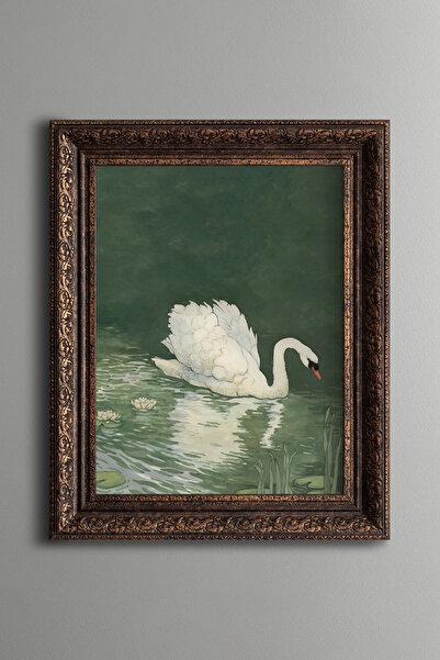 epiqart Swan - Vintage Patterned Painting - Thick Model
