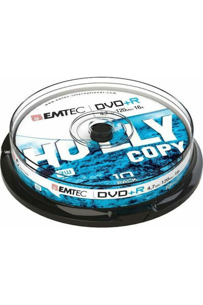 Emtec Recordable DVD+R 16x 4.7GB Cake Box 10pcs Code: ECOVPR471016CB