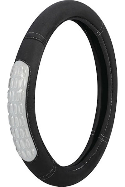 Lampa Car Steering Wheel Cover Gel Grip with Diameter 35-37cm Microfiber Black