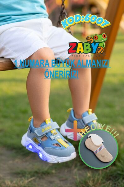 zaby Erkek + kız Çocuk Yazlık Spor Sandalet rahat taban + çorap hediye