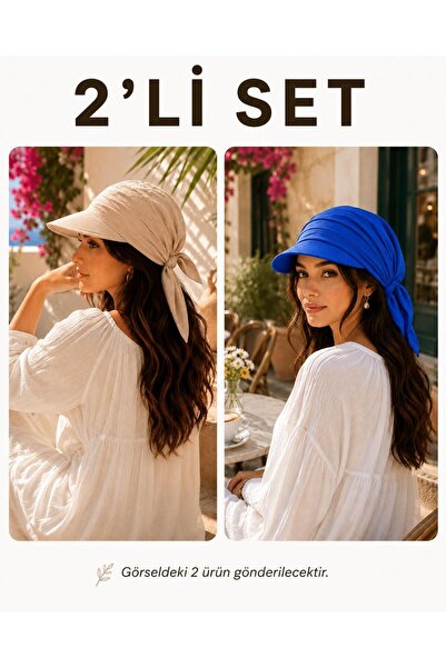 Wearflawless Women's Safari Tie-Back Hair Bandana, Visor Hat, Trendy Summer B...