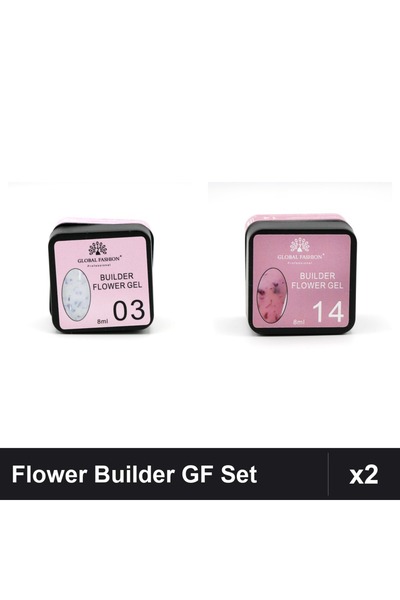 global fashion Set 2 Flower Builder Gel 8ml Nr.03 Nr.14 Constructie Unghii UV