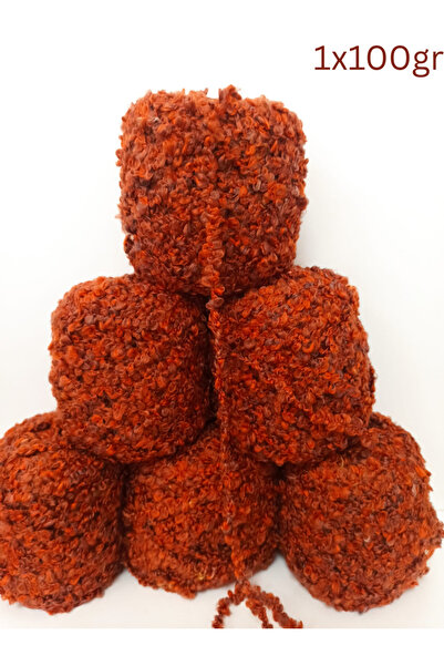 İPEK YÜN İPLİK DÜNYASI Buklet Thick Knitting Yarn (Tile) 100Gr