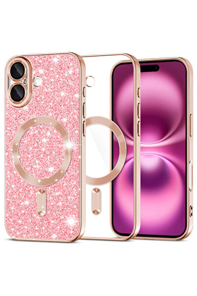 Techsuit iPhone 16 Plus Πολυτελής Θήκη MagSafe με Γκλίτερ, Αντικραδασμική, Ρο...