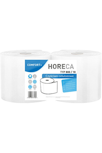 HORECA Prosoape de hartie celulozice 2 straturi, alb, set 2 role, 200m fiecar...