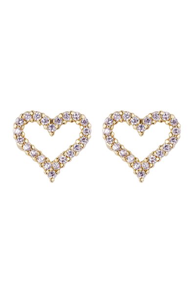 SaraQabi 18K Gold Plated Heart Earrings – Waterproof, Non Tarnish, Hypoallerg...