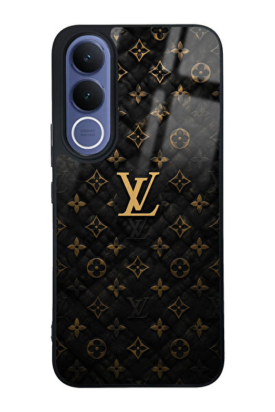 Spoyi Vivo V70 FE Black Gold LV Tasarımlı Glossy Telefon Kılıfı
