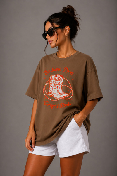 FECCY Premium Southern Printed Hunter Theme Unisex Oversize Women's T-Shirt M...