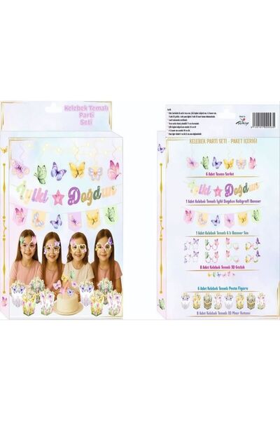 ÇITIPITISTORE Set pentru sărbătoarea zilei de naștere cu tematică fluturi