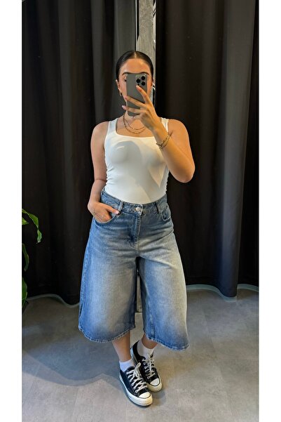 N&A BUTİK Baggy Fit Denim Bermuda Şort