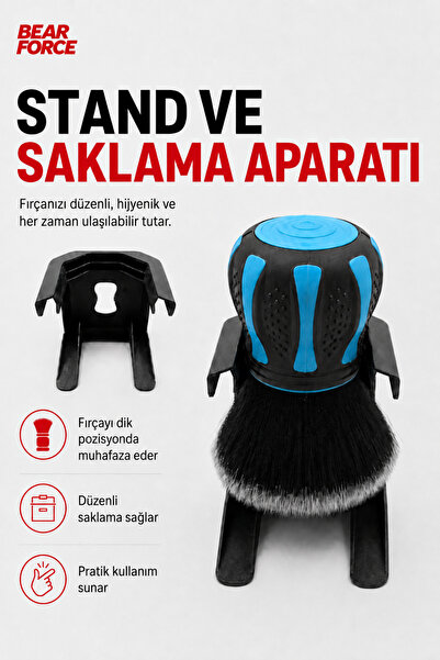 ROBEVE Bear Force XL Ultra Yumuşak Oto Detay Fırçası | Araç İç ve Dış Temizlik Fırçası | Ergonomik Tutuş | Çizmeden Temizlik | Stand Dahil | Jant, Havalandırma, Torpido ve Detay Temizleme Fırçası