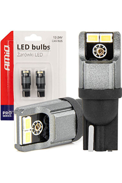 AMIO Λάμπες Αυτοκινήτου T10 / W5W Canbus LED 6000K Ψυχρό Λευκό 12-24V 2 τεμάχια