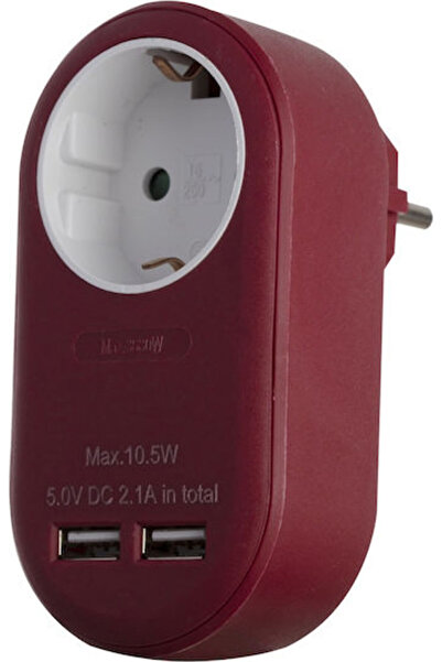 Entac EPAG-1EE-2USB-BR Μονή πρίζα με 2 USB-A Κωδικός: 15.005.0221