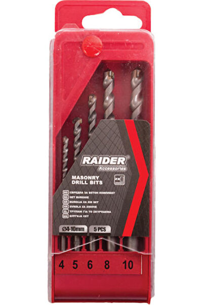 Raider Σετ 5 τρυπανιών με στέλεχος SDS Plus για τοιχοποιία Κωδικός: 157113