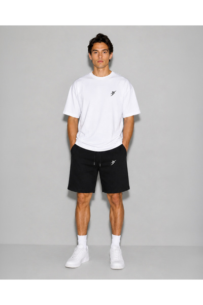 BACKLAİN Mod Style Logo Men's Oversize 2-Piece Set Shorts 100% Cotton Comfort...