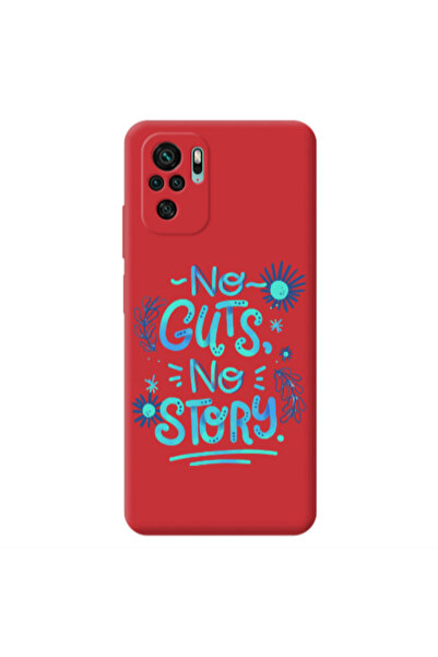 Other Xiaomi Redmi Note 10S No guts no story Red Colored Silicone TPU Θήκη