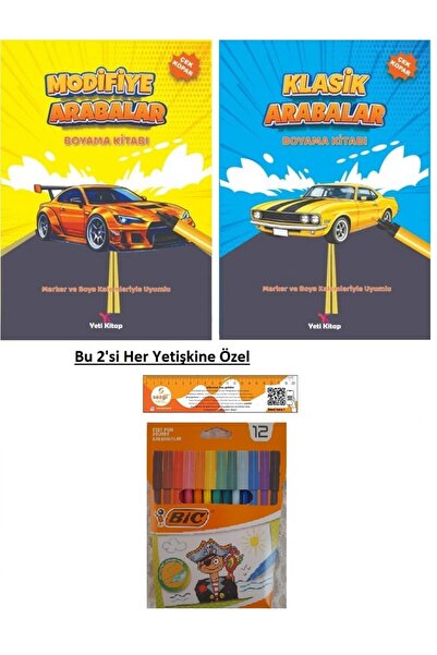 yeti kitap Classic Cars and Modified Cars Coloring Book Special for All Child...