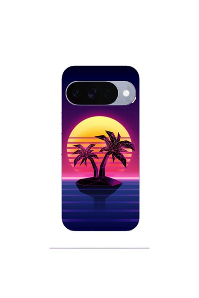 Other Google Pixel 10 Moon and Palmie Transparent Silicone TPU Θήκη