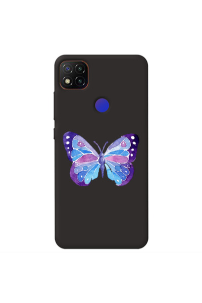 Other Xiaomi Redmi 9c Big Butterfly Black Colored Silicone TPU Θήκη