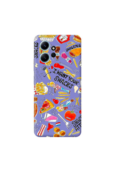 Other Xiaomi Redmi Note 12 4G Snack attack Purple Colored Silicone TPU Θήκη