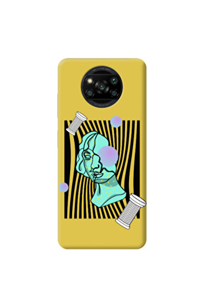 Other Xiaomi Poco X3 /X3 Pro Columns Yellow Colored Silicone TPU Θήκη