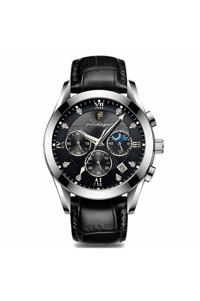 GENERAL Men's Watch with Leather Strap and Metal Case Shape Elegant and High-...