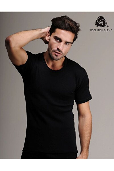 Hasyün Men's Black 60% Merino Wool Short Sleeve Undershirt/Tank Top (with The...