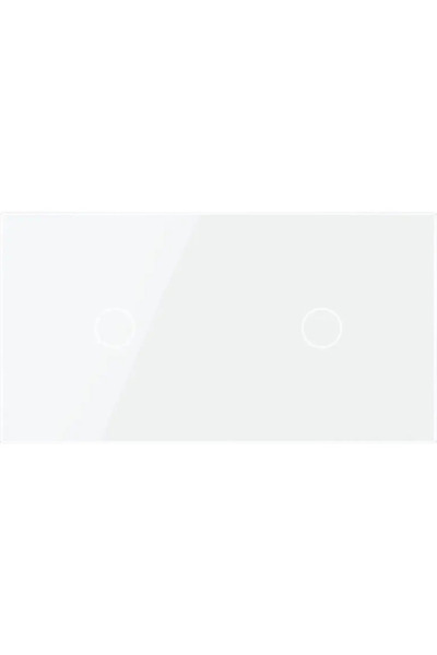 OEM Livolo white glass panel, for 2 x simple touch switch