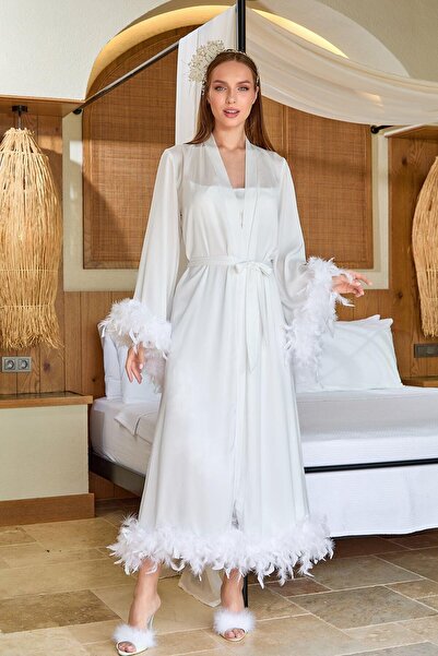 Cossy By Aqua Women's Cream Maternity Dressing Gown 25580-K
