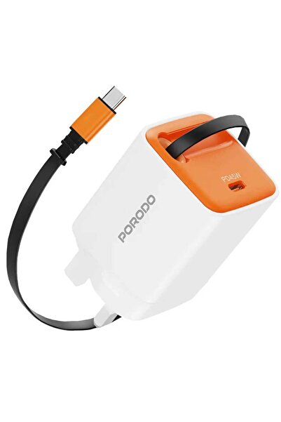 porodo 45W GaN Quick Wall Charger, White, PDFWCH104