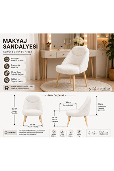 arge demo Makyaj Masası Sandalyesi Minimal Berjer Çok Amaçlı