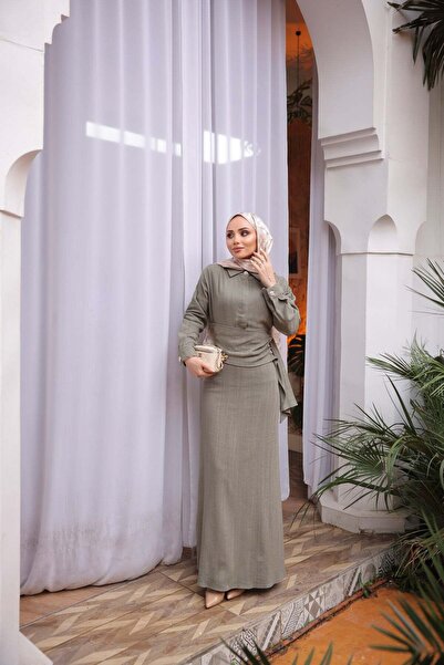 Bwest Linen Dress - Khaki