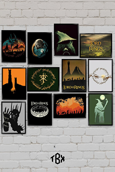 tablomaxtbx 12 Parça Yüzüklerin Efendisi LOTR Gandalf Frodo Orta Dünya Dekora...