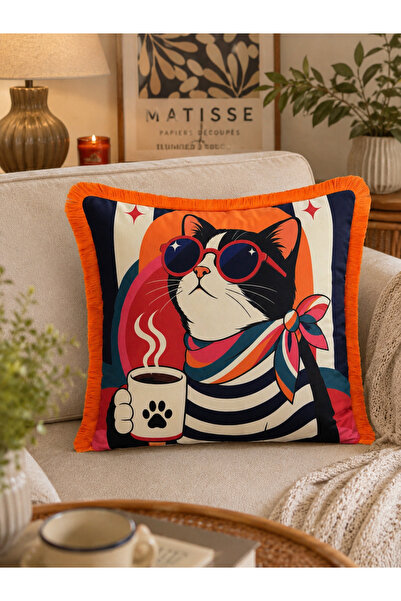 Skhome Double-Sided Decorative Energetic & Living Room Decor Fringed Throw Pi...