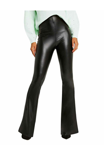 Evendi Pantaloni imitatie de piele, Negru