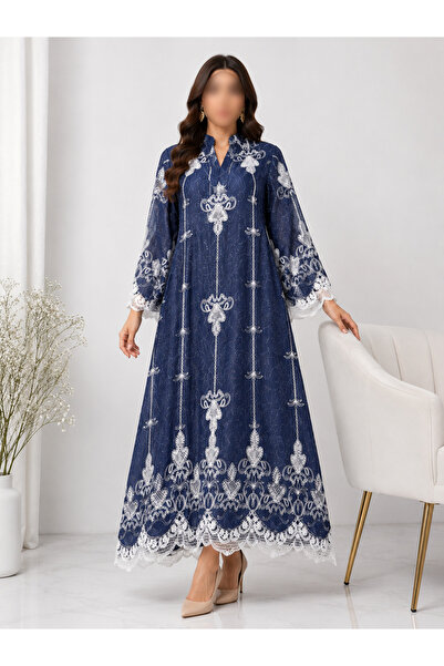 THOGUE Women's Embroidered Jalabiya with Luxurious Design and Flared Sleeves