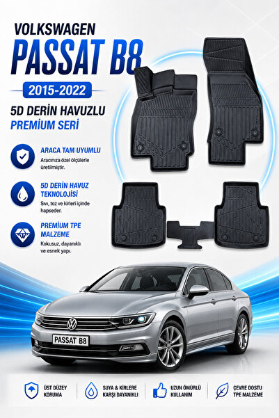 VOLX VOLKSWAGEN PASSAT B8 2017 MODEL UYUMLU 5D ARACA ÖZEL OTO PASPAS PREMİUM ...