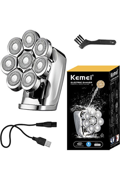 Kemei KM-1525 Περιστρεφόμενη Ηλεκτρική Ξυριστική Μηχανή Προσώπου Επαναφορτιζό...