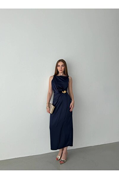 Roserella Tekstil RUBY Midi Elbise - Lacivert
