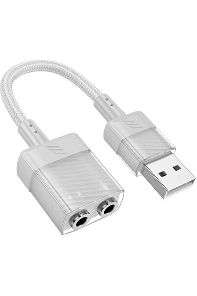 OEM Μετατροπέας Aux USB 3.5mm θηλυκό σε 3.5mm θηλυκό Γκρι 1 τεμάχιο