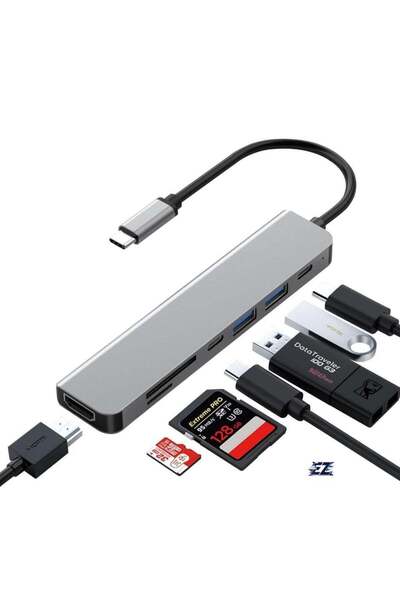 ELTRAZONE محطة إرساء USB C متعددة الوظائف 7 في 1 مع منفذ HDMI بدقة 4K، وشحن P...