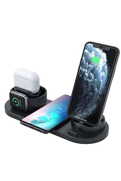 ELTRAZONE 6-in-1 Wireless Charging Stand for iPhone/Android/Type-C with USB P...