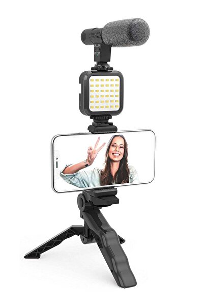 Generic Vlogging Like Me LED Video Light + Microphone + Mobile Phone Holder +...
