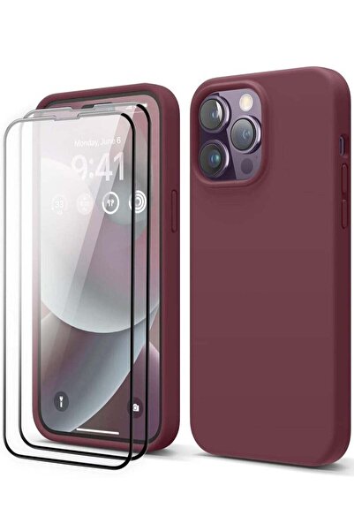 ELTRAZONE [3-in-1] iPhone 15 Plus Case Bundle – Red Premium Liquid Silicone S...